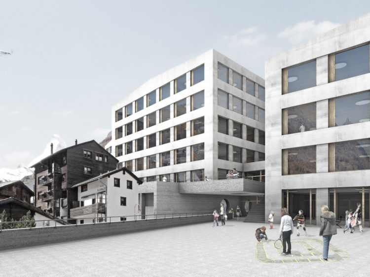 Neubau Schulanlage Walka mit Auditorium, Zermatt
